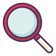 Magnifying Glass Flat Icon Isolated On White Background