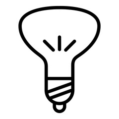Light Bulb Flat Icon Isolated On White Background