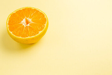 front view fresh tangerine slice on white background fruit photo citrus orange color fresh