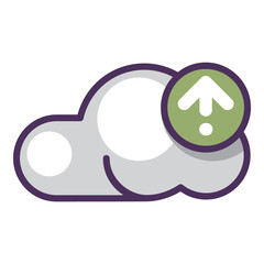 Cloud File Upload Flat Icon Isolated On White Background