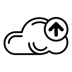 Cloud File Upload Flat Icon Isolated On White Background