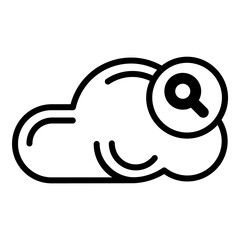Cloud File Search Flat Icon Isolated On White Background