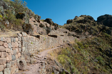 Fototapeta na wymiar stone wall in the mountains in per