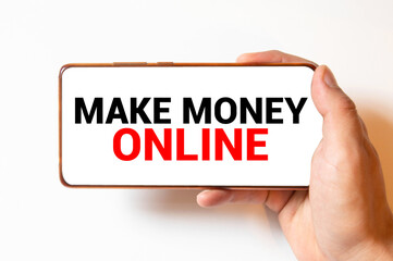 Paper note with text Make Money Online