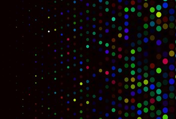 Fototapeta premium Dark Multicolor, Rainbow vector layout with circle shapes.