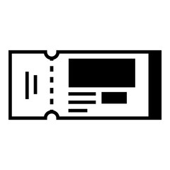 Cinema Ticket Flat Icon Isolated On White Background