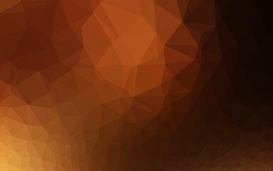 Dark Orange vector shining triangular template.