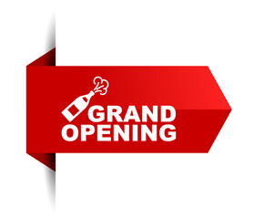 red vector illustration banner grand opening