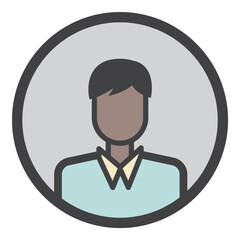 Interface User Avatar Active Flat Icon Isolated On White Background