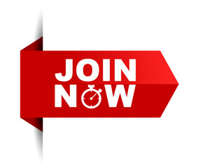 red vector illustration banner join now