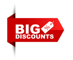red vector illustration banner big discounts