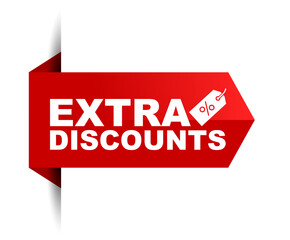 red vector illustration banner extra discounts