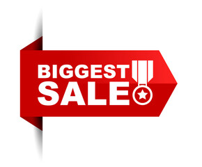 red vector illustration banner biggest sale
