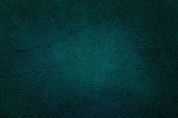 Old blue background texture. Emerald plaster cement. Virid stone wall. Abstract virid background