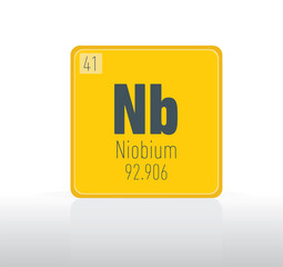 Niobium periodic table single element. 