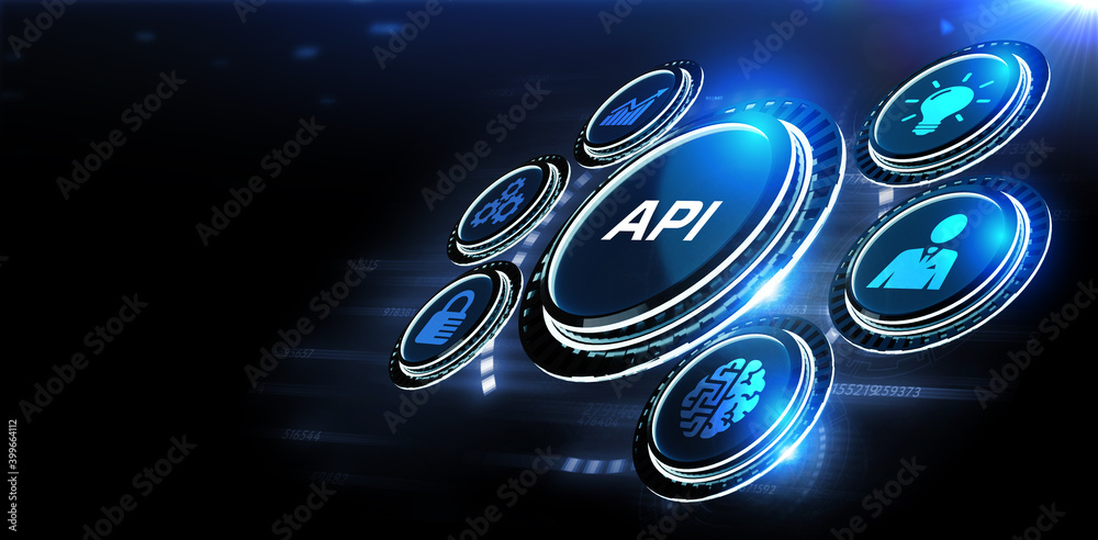 Wall mural api - application programming interface. software development tool. business, modern technology, int
