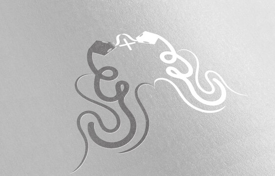 3d snakes logo design concept for industrial purpose