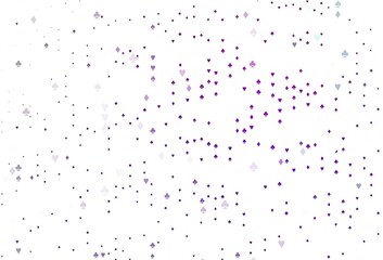 Light Purple vector pattern with symbol of cards.