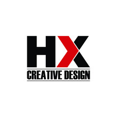 Letter HX simple logo design vector