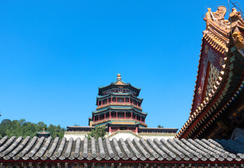 Obraz premium Beijing Summer Palace Architecture Buddha Incense Pavilion