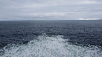 atardecer vuelo drone oceano chile