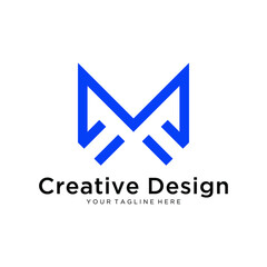 Abstract letter M logo design. Creative linear monogram symbol. Elegant universal vector icon. Premium business finance logotype.