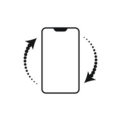 Rotate smartphone icon isolated on white background.