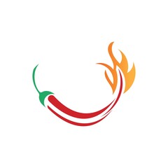 Fototapeta na wymiar chili hot symbol and logo vector icon
