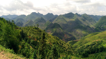Fototapeta na wymiar Amazing landscape around Ha Giang Province in Vietnam