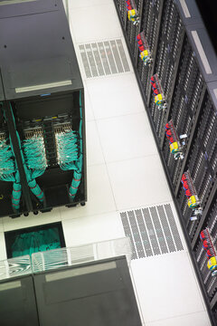 View From Above On High-tech Equipment Of Modern Data Center