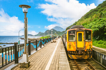 Scenery of Badouzi railway station in keelung city, taiwan