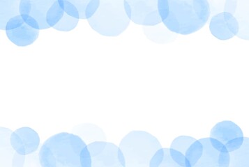 ブルーの水彩ドットフレーム