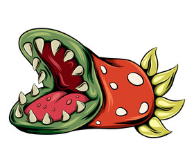 The scary monster plant with the big mouth and sharp teeth