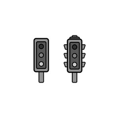 Traffic light isolated icon on white background. Vector illustration in flat cartoon design. 