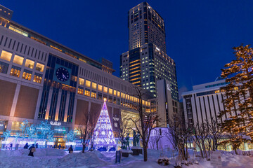 札幌駅前のイルミネーション