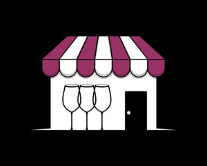 Wine glass in the marketplace logo