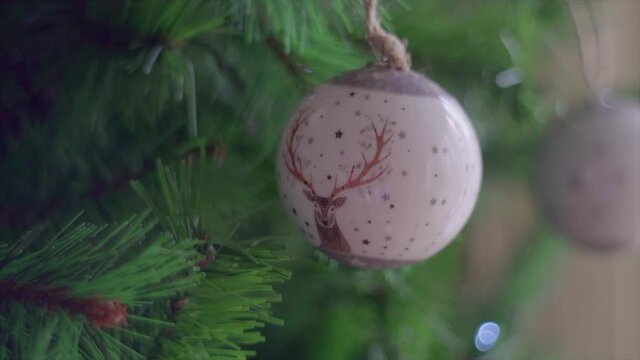 Christmas decoration, decorative Christmas tree ball, the ball with fagot design, Christmas pine