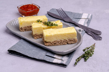 Potato casserole with minced meat