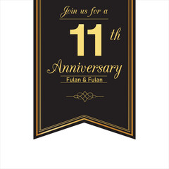 11 Year Anniversary celebration Vector Template Design Illustration
