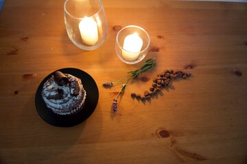 christmas decoration on table