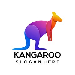 Logo illustration kangaroo gradient colorful vector design