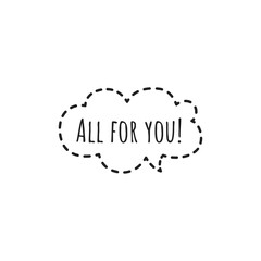 ''All for you'' Lettering