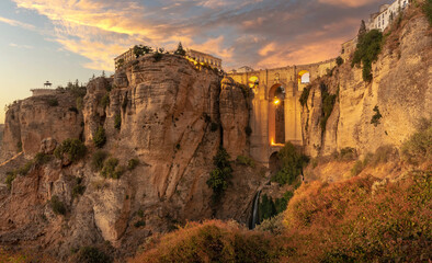 Travel sightseeing at Ronda, Ronda cliff vacation in Spain - 399681386