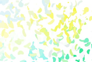Light Green, Yellow vector texture with random forms.