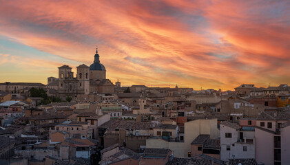 Toledo cityscape sunset time before night, Spain - 399681548