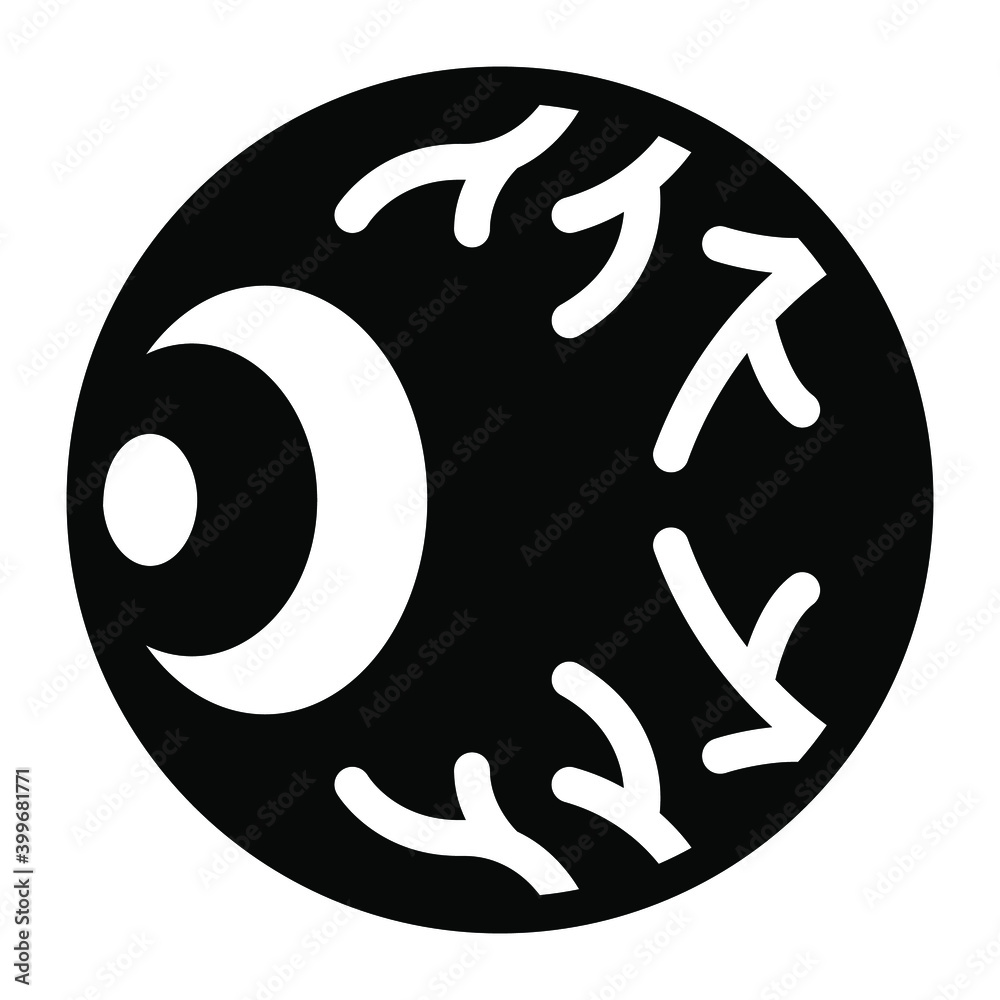 Poster glyph design of eyeball icon, eye anatomy