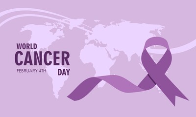 Fototapeta na wymiar Realistic world cancer day ribbon logo vector
