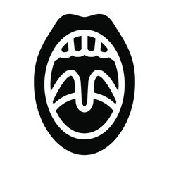 
Throat inflammation icon, solid design of tonsils vector 
