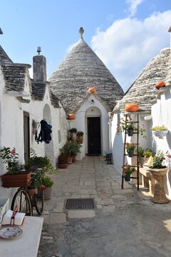 Beautiful Trulli Buildings In Alberobello, Italy