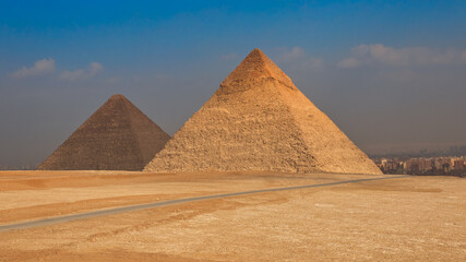 Fototapeta na wymiar The Famous Pyramids At Giza In Egypt